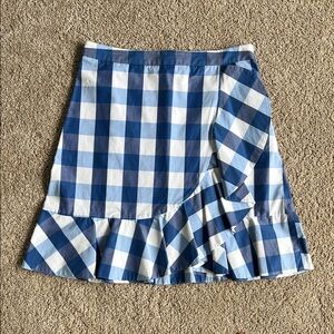 Draper James Blue and White Gingham Mini Skirt